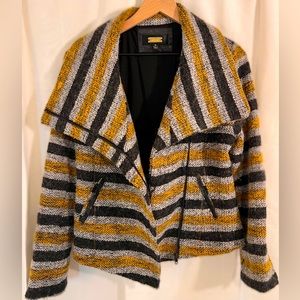 Multicolor asymmetrical wool coat